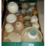 A selection of various studio pottery pieces, bowls, pots etc
