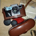 A vintage Eastern European Kiev 4 camera in case with 2/50 lens