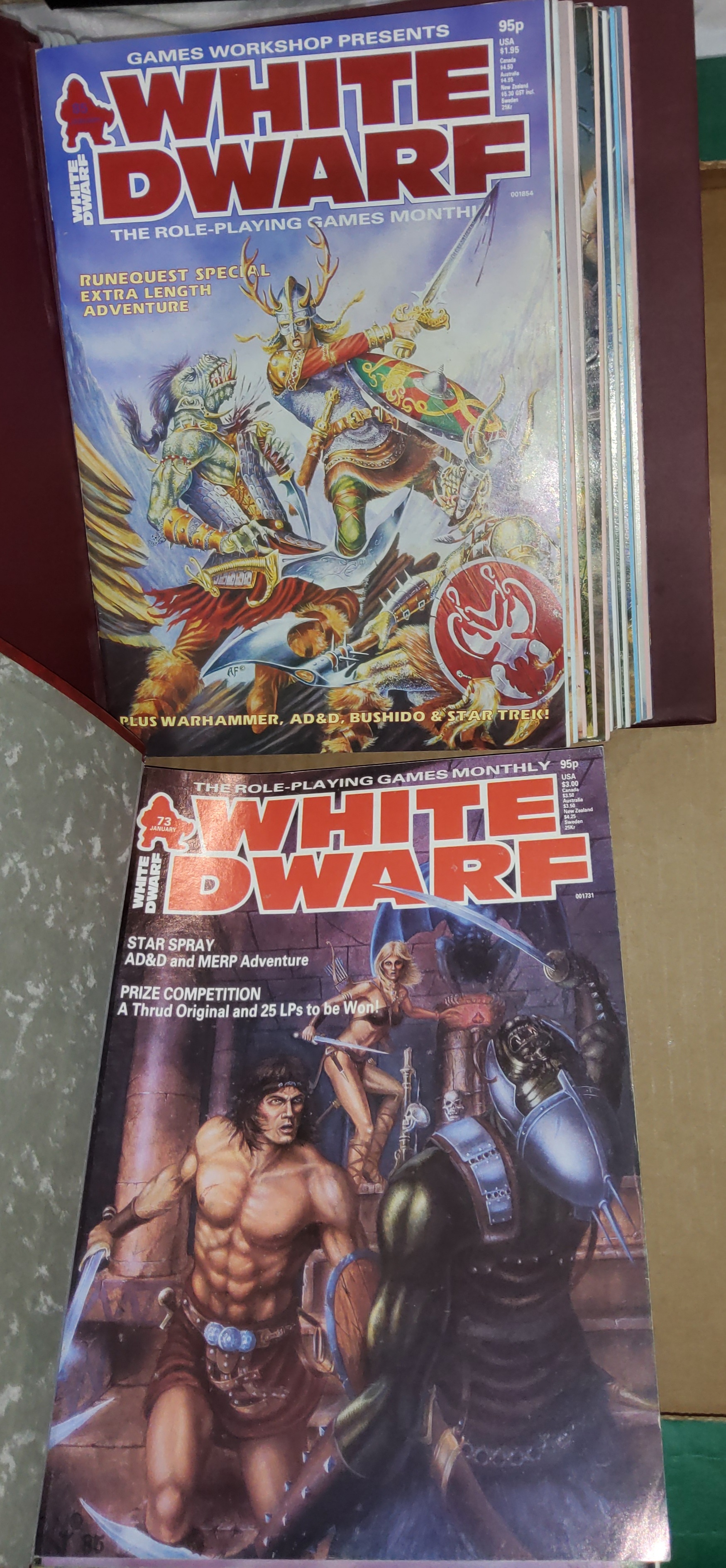 A selection of early White Dwarf magazine 74 and others