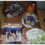 A selection of antique Imari style pottery etc