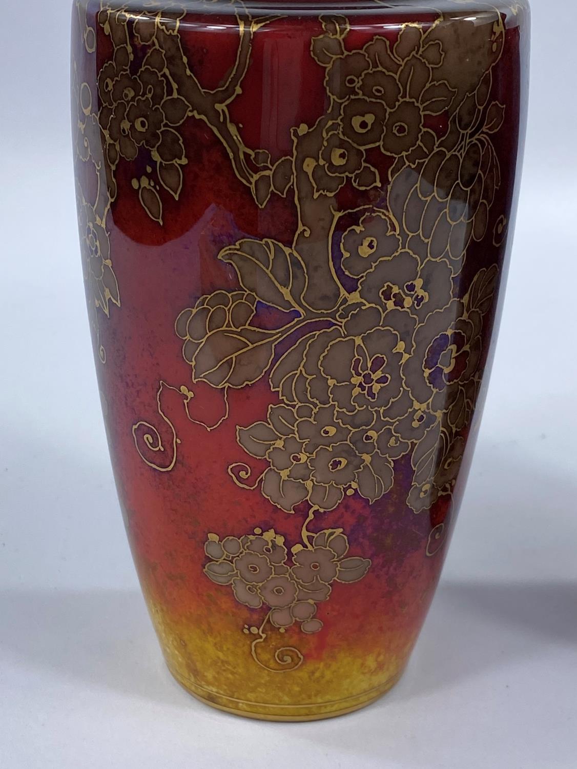 A Royal Doulton Flambe vase designed by Charles Noke, decorated with gilt highlights of Flamingos - Image 3 of 4