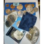 A cased pre-decimal UK Coins QEII and a selection of other pre-decimal and later coinage