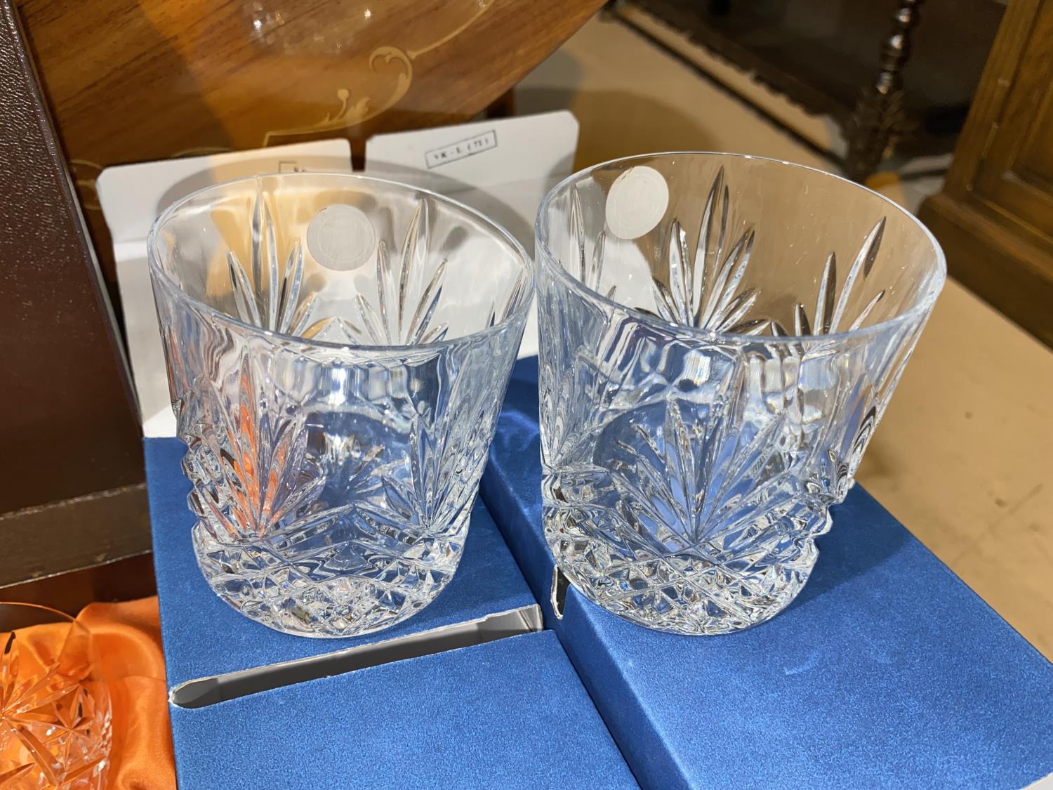 A set of four Royal Albert whiskey tumblers and two Royal Doulton brandy glasses - Image 4 of 4