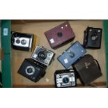 A ZEISS IKON box camera and 6 others; a Brownie Reflex.