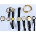 Two mid 20th century gent's vintage wristwatches by Cyma and Oris; a gent's Lorus wristwatch;