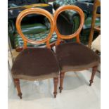Two Victorian style towel rails; 2 balloon back chairs