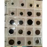 A coin collection in album, around 200 coins and tokens, Roman to QEII, with occasional silver