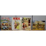 Four reproduction advertising signs, Hovis, Bisto etc