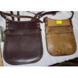 Two bus conductor vintage leather cash satchels