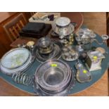 A selection of silver plate.