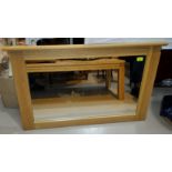 A modern light oak over mantel mirror 48 x 80cm