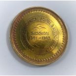 A Coatbridge Mining College 18ct gold medal, 30.9gms