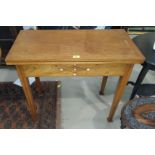 An Arts and Crafts (possibly Scottish) card table with fold over top, concertina expanding movement,