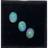 Three loose cabochon cut opals weighing 2.54cts