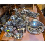 An EPNS 4 piece tea service, a selection of other plated wares