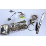 A selection of hallmarked silver items, various dates, weighable silver 8 oz