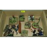 A selection of painted vintage Games Workshop Citadel miniatures, and some others, larger figures