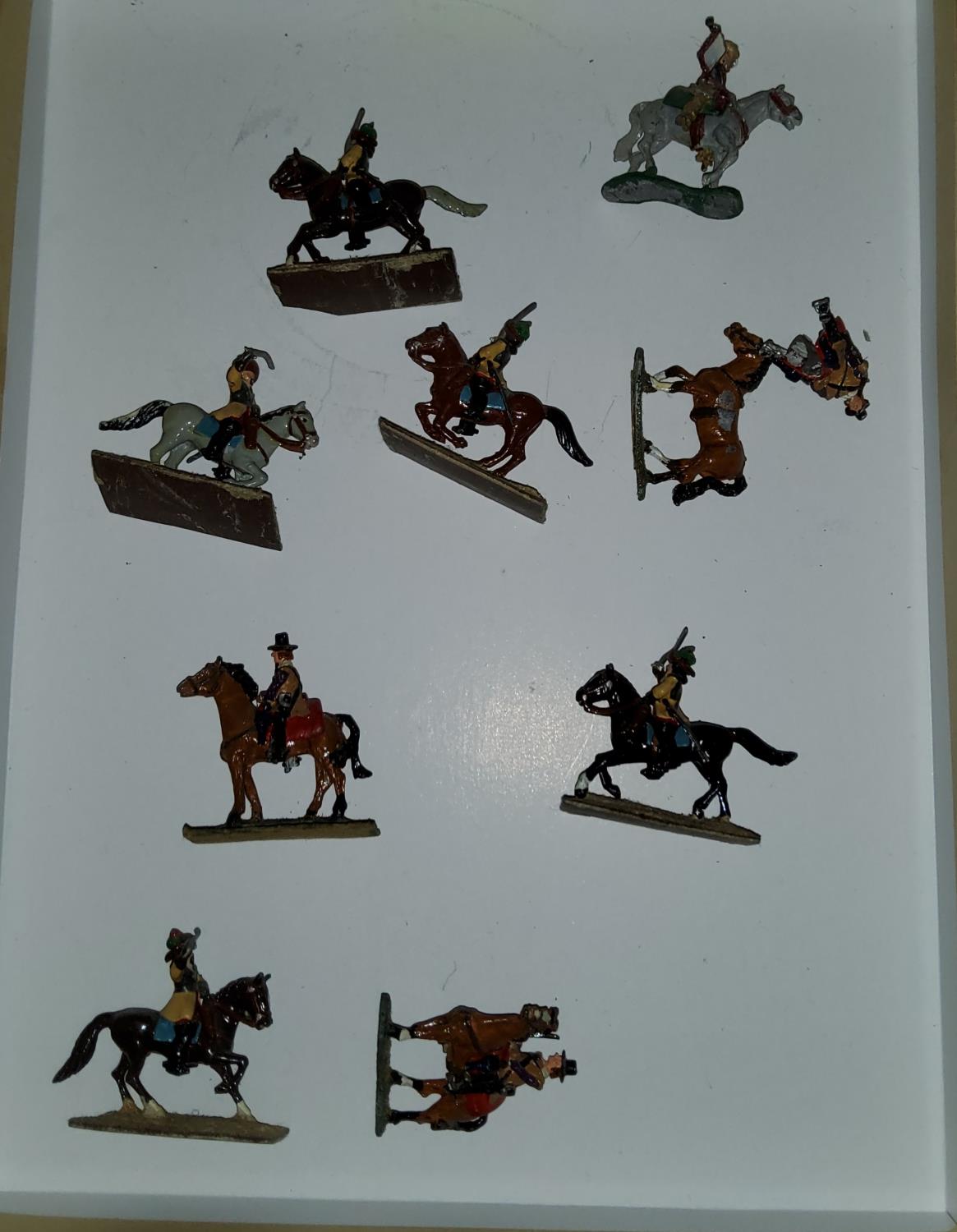 A selection of vintage Britains style painted metal table top war miniatures English Civil war