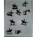 A selection of vintage Britains style painted metal table top war miniatures English Civil war