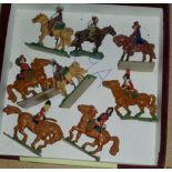 A selection of vintage Britain's style painted metal table top war miniatures English Civil war