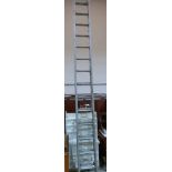 A aluminium extending ladder