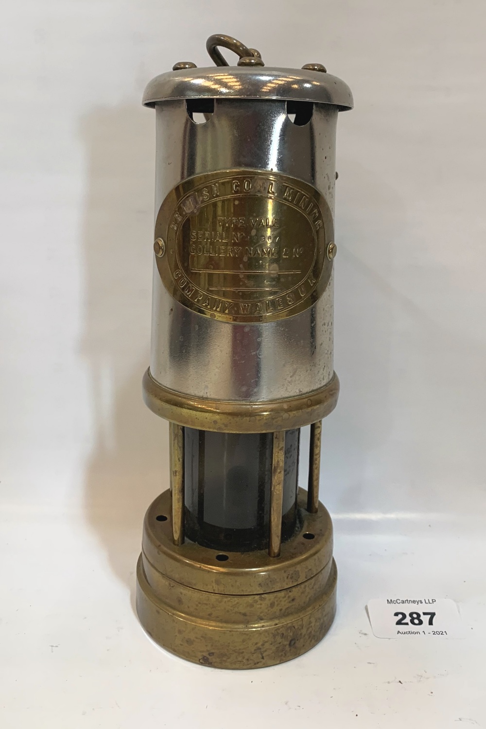 A Welsh miner's lamp. Apparently of recent manufacture