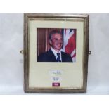 Popular Culture. Tony Blair. Photograph and autograph. Framed