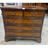 A mahogany chest of two short over three long drawers of recent manufacture. 30' wide