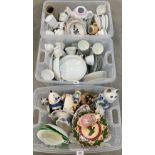 Three boxes of ceramics