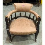 An Edward VII upholstered tub armchair