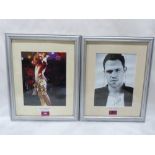 Popular Culture. Justin Hawkins (Darkness) and Will Young. Signed photographs. Framed. (2)