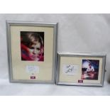 Popular Culture. Lionel Ritchie and Dido. Photographs and autographs. Framed. (2)