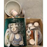 Three boxes of ceramics and glassware