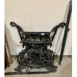 Coalbrookdale. A pair of Victorian cast iron bench ends, together with a pair of table ends