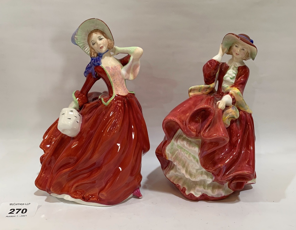 Two Royal Doulton figures - Top o' the Hill HN1834 and Autumn Breezes HN1934