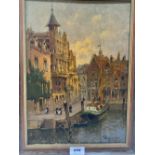 GEORGE F. TILBURN. BRITISH 20TH CENTURY Dordrecht. Signed. Oil on board. 14½' x 10½'