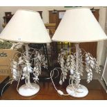 A pair of tree form metal table lamps. 20' high
