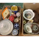 Two boxes of miscellaneous ceramics and glassware