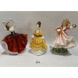 Three Royal Doulton figures - Coralie HN2307; Karen HN2388 and Daddy's Joy HN3294