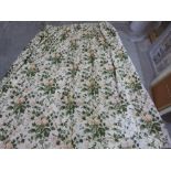 A pair of lined and padded pattern curtains, 84' drop x 60' wide approx. The lot to include a