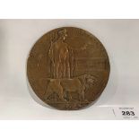 A WWI death plaque for Joseph Charles Pearce