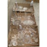 Three boxes of miscellaneous cut and other glassware