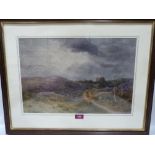 HENRY JAMES LOCKLEY. BRITISH Fl. 1887-1920 A moorland landscape. Signed. Watercolour 13' x 19'