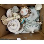 A box of miscellaneous ceramics