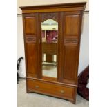 An Edward VII walnut single wardrobe, an oak dressing chest and a washstand (3)