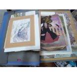 A folio of watercolours and other artworks