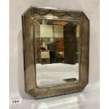 A George V silver framed mirror with bevelled plate. 11' high