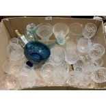 Two boxes of drinking glasses and other glassware