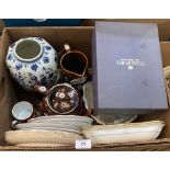 Two boxes of teaware and other ceramics