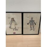 MARK THOMPSON. BRITISH 20TH CENTURY Four costume designs for the Wizard of Oz. Signed and dated '87.